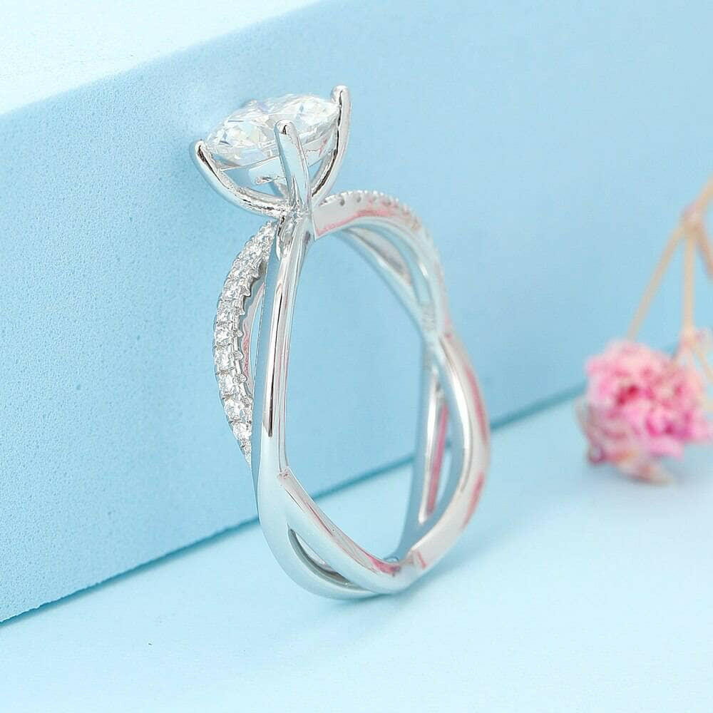 1.0ct Diamond Twist Band Engagement Ring-Evani Naomi Jewelry