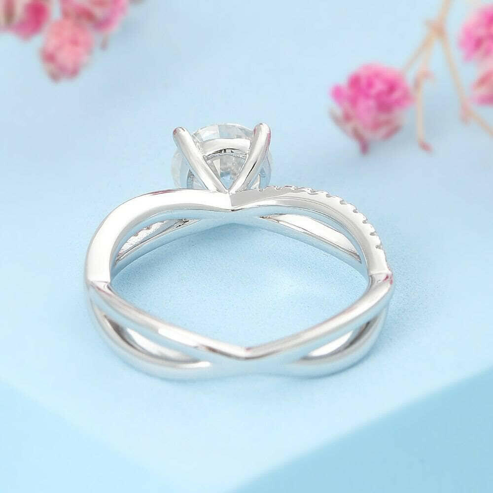 1.0ct Diamond Twist Band Engagement Ring-Evani Naomi Jewelry