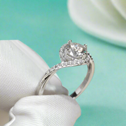 1.0ct Diamond Vortex Shaped Platinum Engagement Ring-Evani Naomi Jewelry