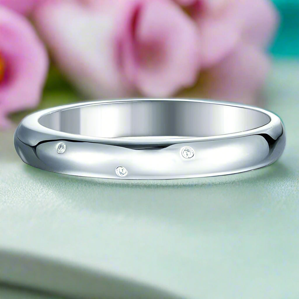1.0mm Diamonds Classic Wedding Band-Evani Naomi Jewelry