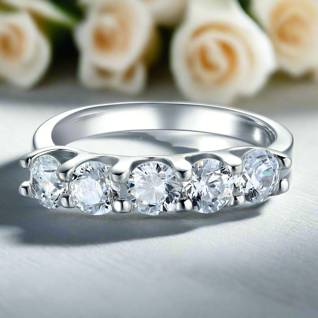 1.25 ct Five Pieces Diamond Wedding Band-Evani Naomi Jewelry