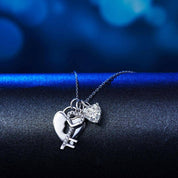 1.50 ct Diamond Lock Key Pendant Necklace-Evani Naomi Jewelry