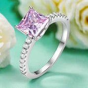 1.50 ct Pink Princess-cut Diamond Engagement Ring-Evani Naomi Jewelry
