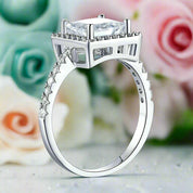 1.50 ct Princess-cut Diamond Halo Engagement Ring-Evani Naomi Jewelry