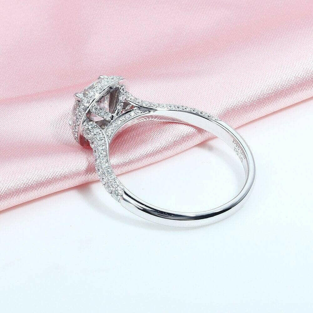 1.5ct 7mm Cushion Cut Diamond Halo Engagement Ring-Evani Naomi Jewelry