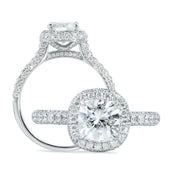 1.5ct 7mm Cushion Cut Diamond Halo Engagement Ring-Evani Naomi Jewelry