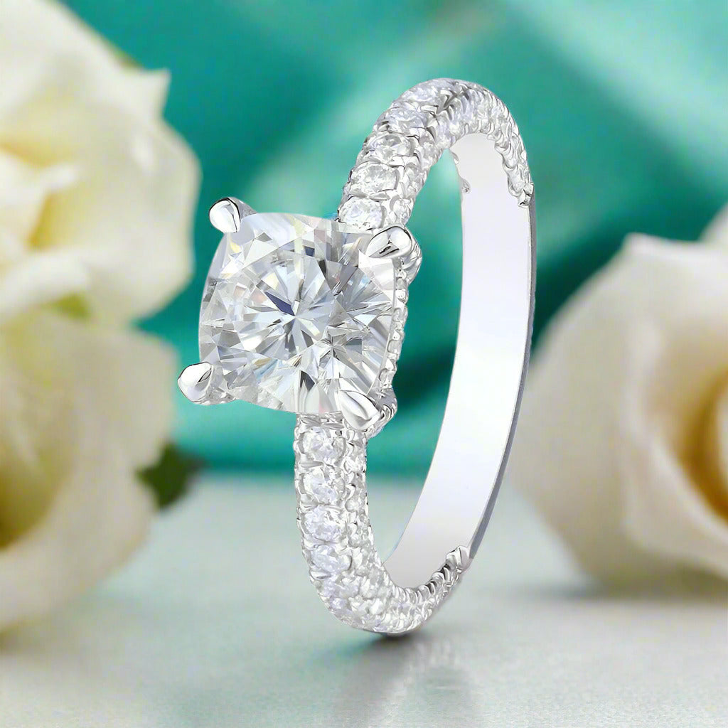1.5ct Cushion Cushion Cut Diamond Engagement Ring-Evani Naomi Jewelry
