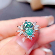 1.5ct Green Pear Cut Diamond Ring-Evani Naomi Jewelry