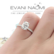 1.5ct Oval Cut Diamond Halo 14K Engagement Ring-Evani Naomi Jewelry