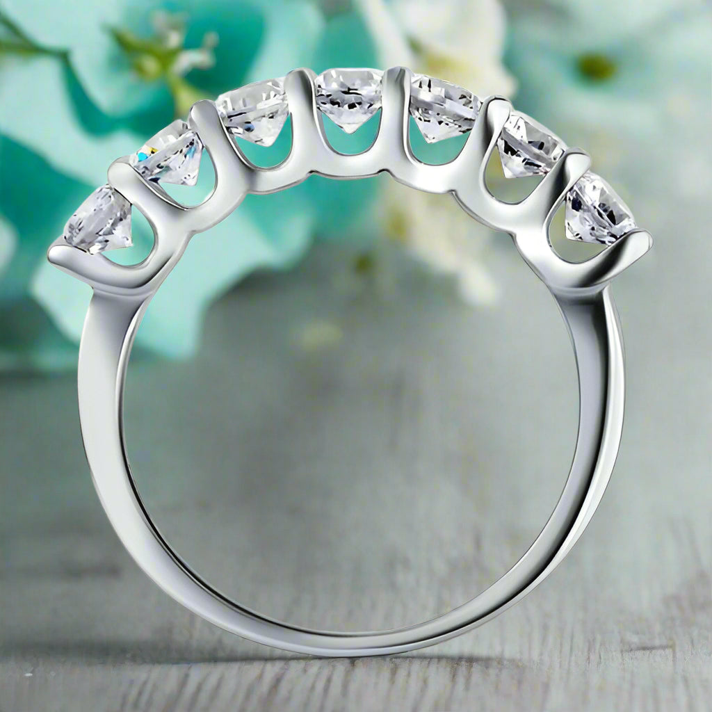 1.75 ct Seven Pieces Round Diamond Wedding Band-Evani Naomi Jewelry