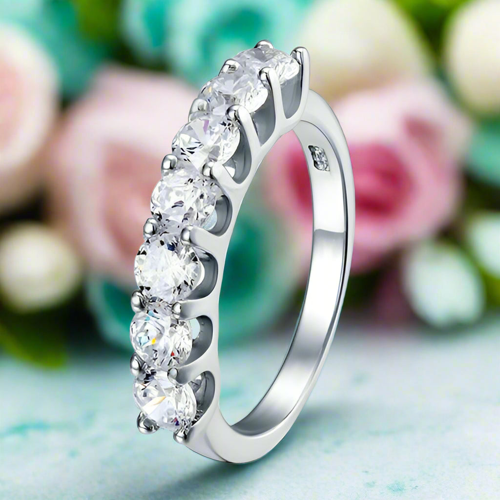 1.75 ct Seven Pieces Round Diamond Wedding Band-Evani Naomi Jewelry