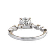 1ct 14K White Gold Antique Milgrain Diamond Engagement Ring-Evani Naomi Jewelry