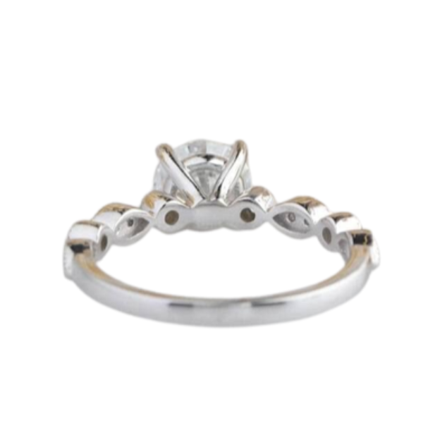 1ct 14K White Gold Antique Milgrain Diamond Engagement Ring-Evani Naomi Jewelry