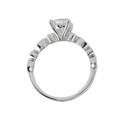 1ct 14K White Gold Antique Milgrain Diamond Engagement Ring-Evani Naomi Jewelry