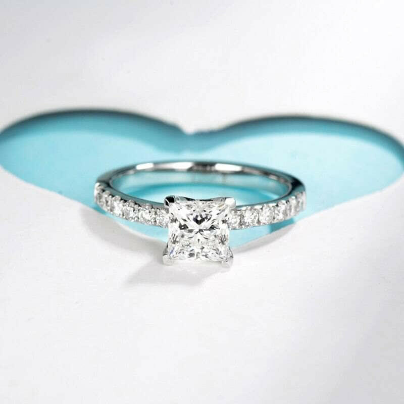 1ct 5.5mm Princess Cut Diamond Engagement Ring-Evani Naomi Jewelry