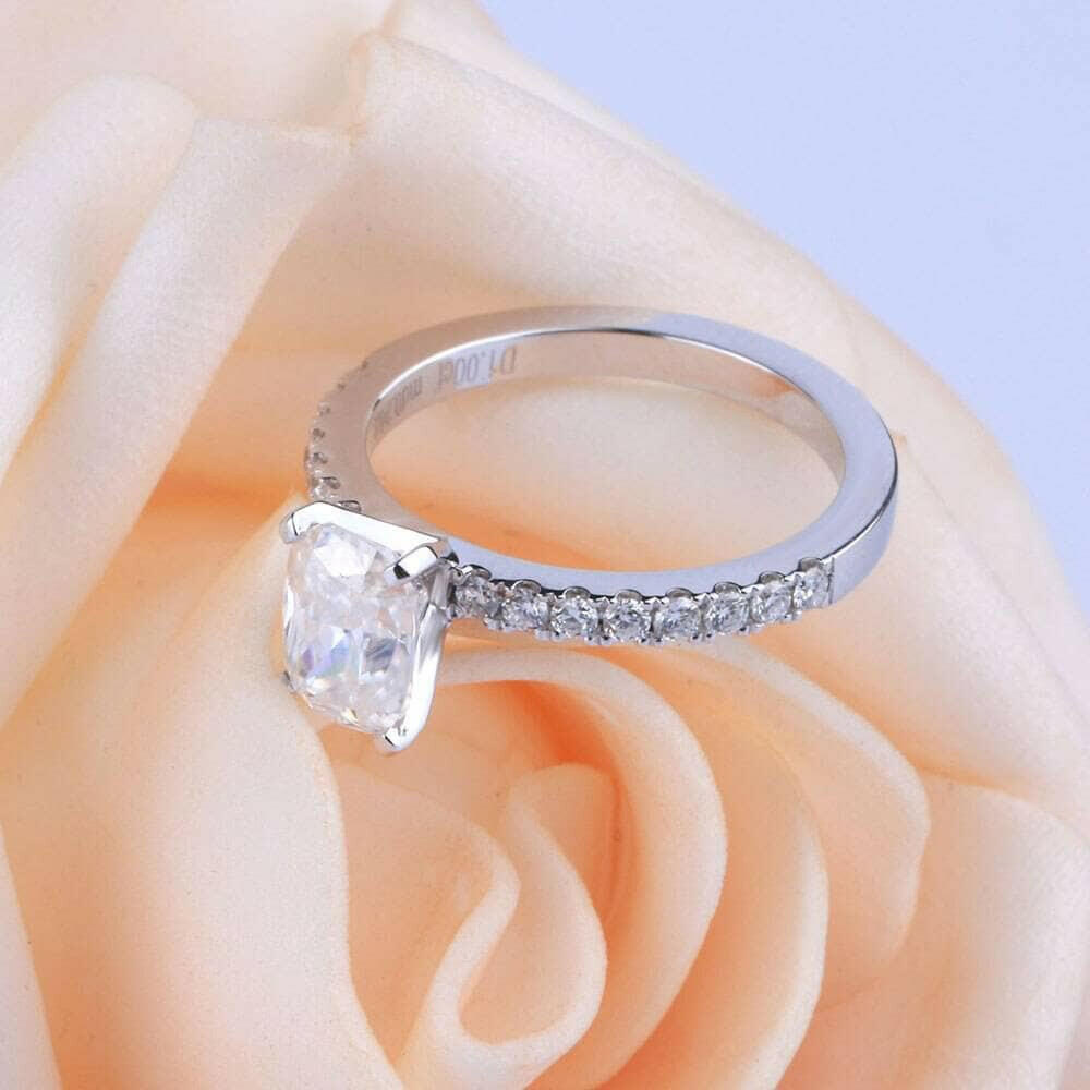 1ct Cushion Cut 14k Diamond Engagement Ring-Evani Naomi Jewelry