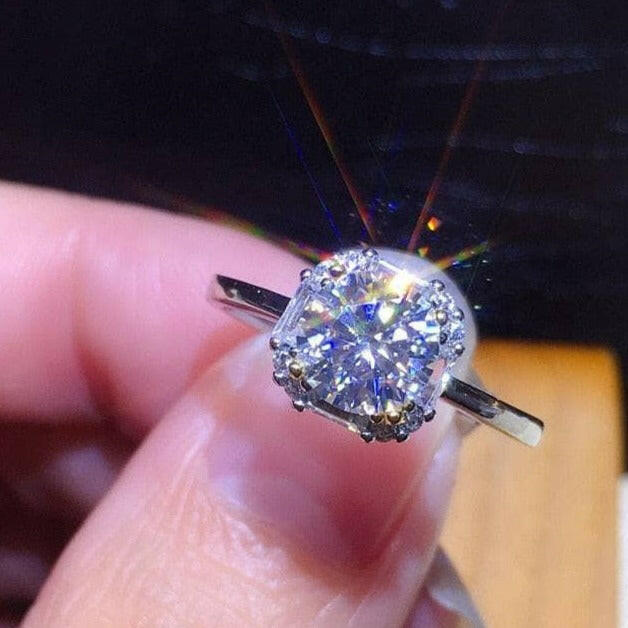 1ct Round Cut Diamond Engagement Ring-Evani Naomi Jewelry