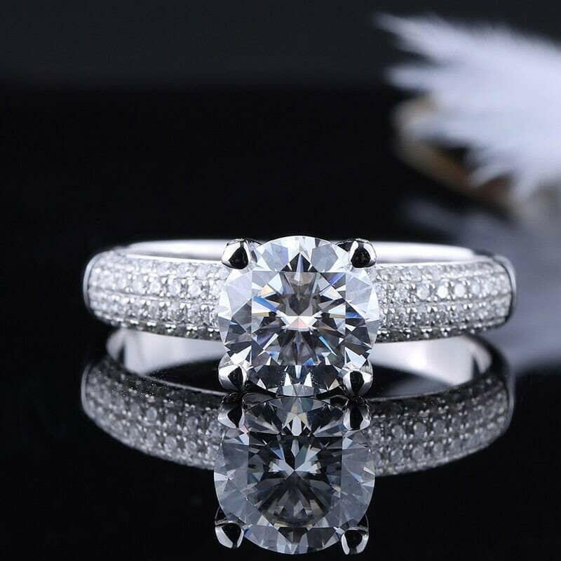 1ct VVS1 Round Cut Diamond Engagement Ring-Evani Naomi Jewelry