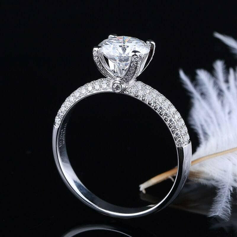 1ct VVS1 Round Cut Diamond Engagement Ring-Evani Naomi Jewelry