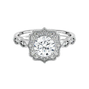 2 ct Vintage Halo Round Cut Diamond Engagement Ring-Evani Naomi Jewelry