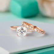 2.0 Ct Cushion Cut Diamond Bridal Ring Set-Evani Naomi Jewelry