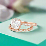2.0 Ct Cushion Cut Diamond Bridal Ring Set-Evani Naomi Jewelry