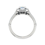 2.0 Ct Emerald-Cut Diamond Triple Pave Bezel Halo Engagement Ring-Evani Naomi Jewelry