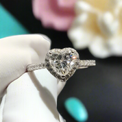 2.0 Ct Heart Cut Halo Engagement Ring-Evani Naomi Jewelry