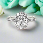 2.0 Ct Round Cut Diamond Halo Engagement Ring-Evani Naomi Jewelry