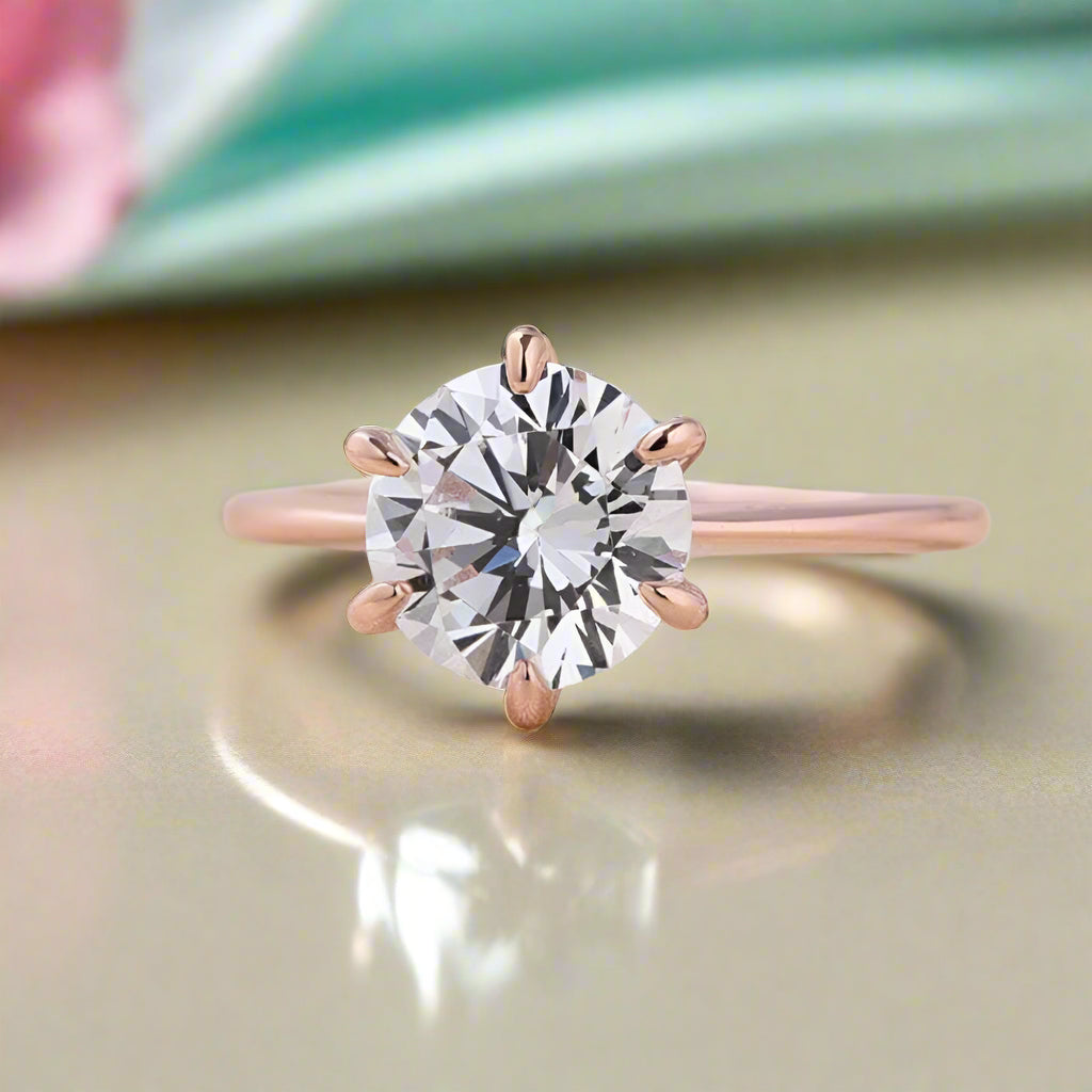 2.0 Ct Round Cut Solitaire Engagement Ring-Evani Naomi Jewelry