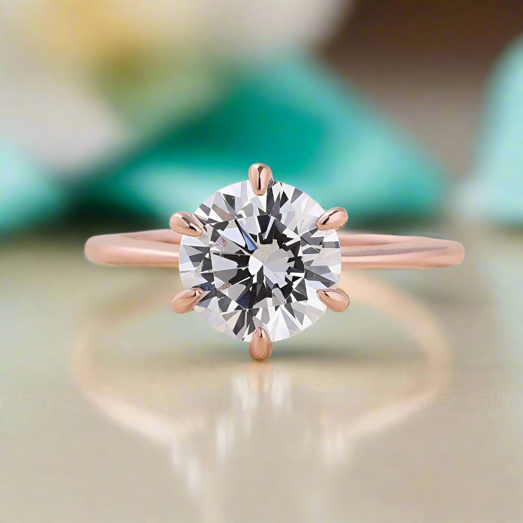 2.0 Ct Round Cut Solitaire Engagement Ring-Evani Naomi Jewelry