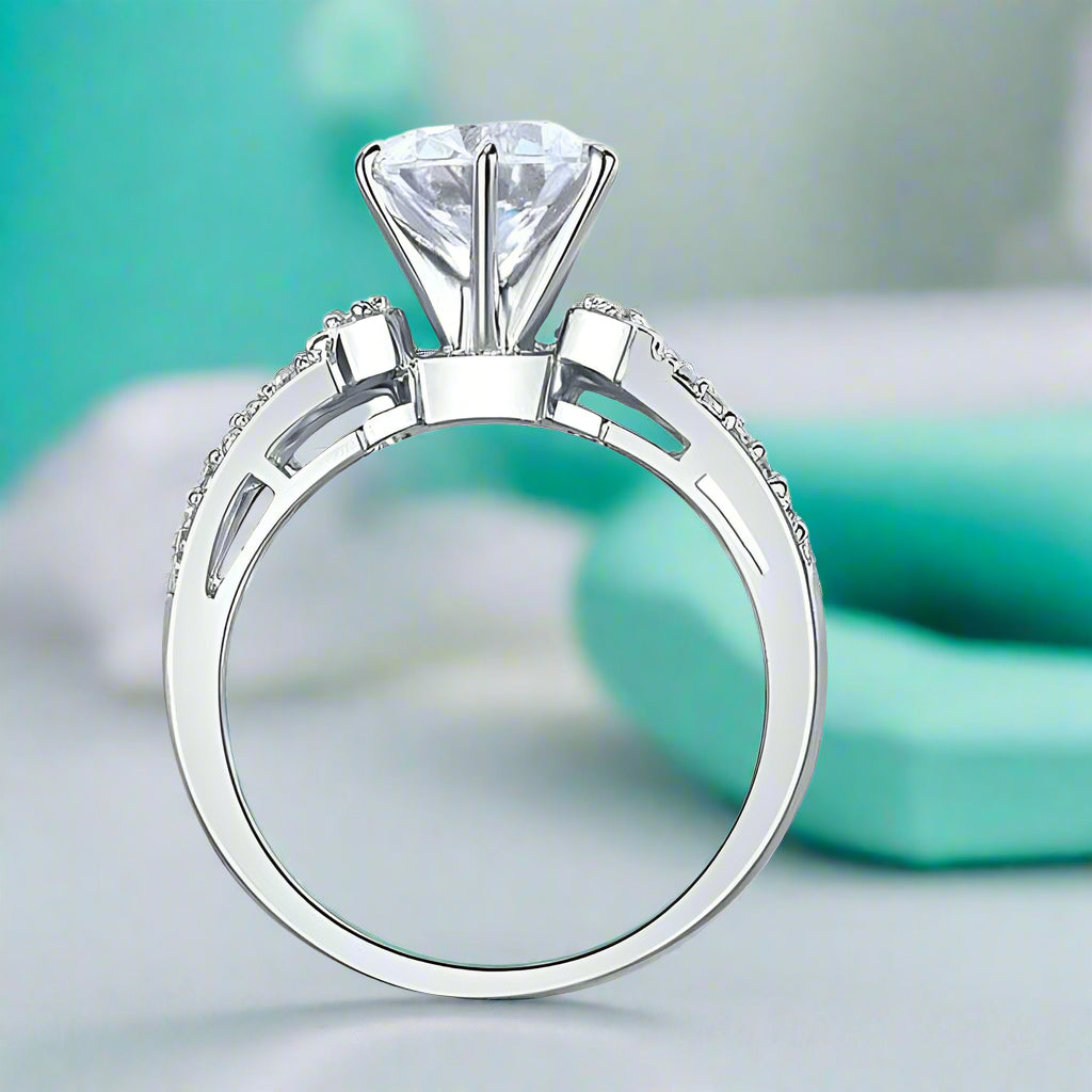 2.0 Ct Round Cut White Gold Engagement Ring-Evani Naomi Jewelry