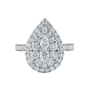 2.0 Ctw Pear Shape Multi Diamonds Engagement Ring-Evani Naomi Jewelry
