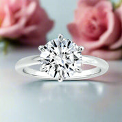 2.0 ct Round Cut Diamond White Gold Engagement Ring-Evani Naomi Jewelry