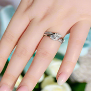 2.0 ct Round Cut Three Stone Diamond Twisted Engagement Ring-Evani Naomi Jewelry