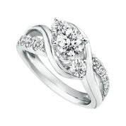 2.0 ct Round Cut Three Stone Diamond Twisted Engagement Ring-Evani Naomi Jewelry