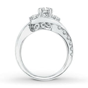 2.0 ct Round Cut Three Stone Diamond Twisted Engagement Ring-Evani Naomi Jewelry