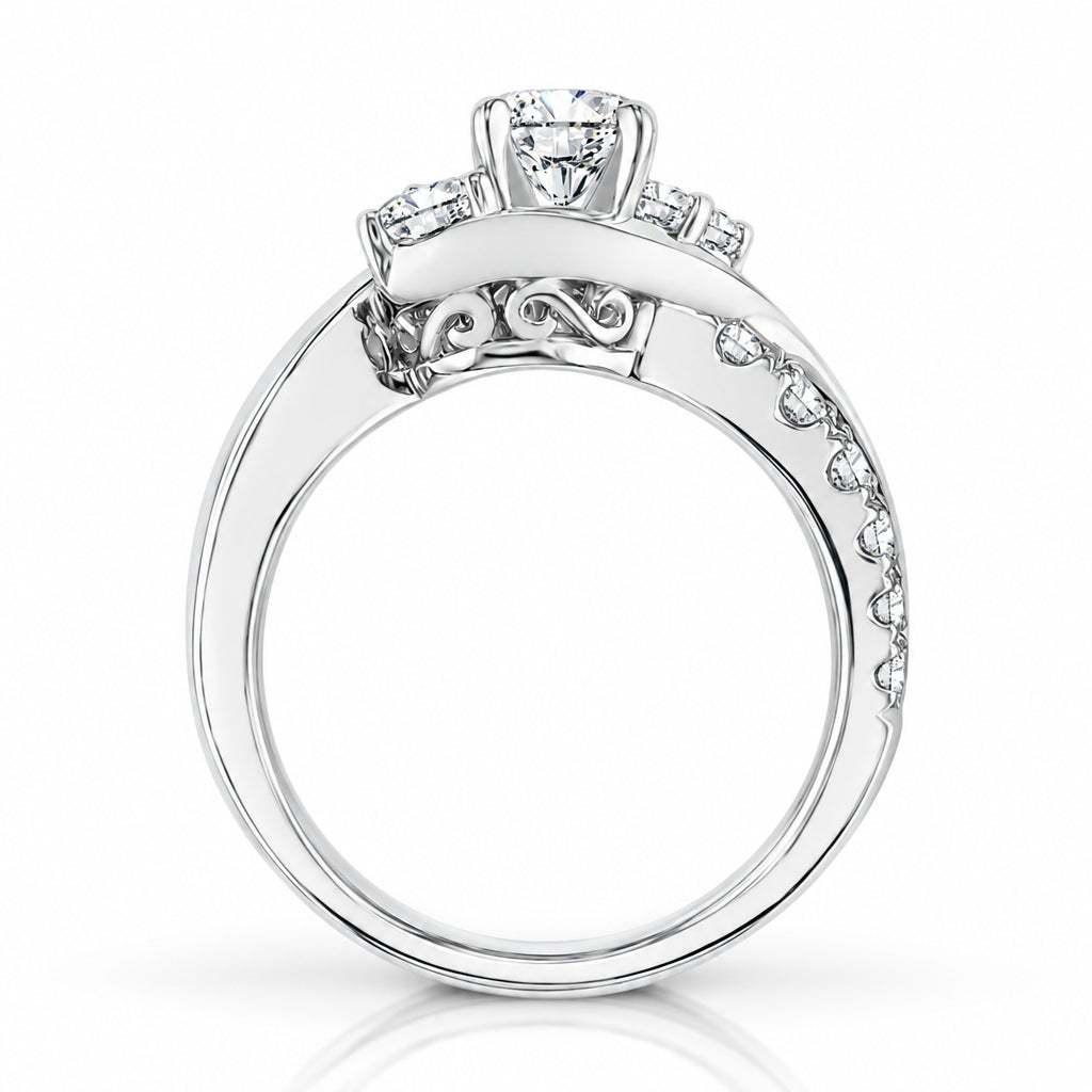 2.0 ct Round Cut Three Stone Diamond Twisted Engagement Ring-Evani Jewelry