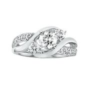 2.0 ct Round Cut Three Stone Diamond Twisted Engagement Ring-Evani Naomi Jewelry