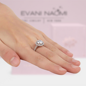 2.00 ct Round-cut Diamond Halo Ring-Evani Naomi Jewelry