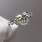 2.0ct Heart-cut Diamond Forever Love Engagement Ring-Evani Naomi Jewelry