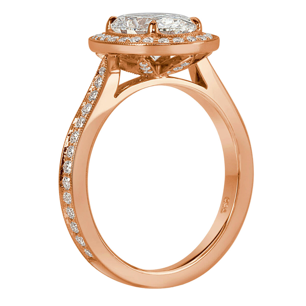 2.30 ct Oval Cut Diamond 14k Rose Gold Engagement Ring-Evani Naomi Jewelry