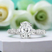 2.30 ct Oval Cut Diamond 14k White Gold Engagement Ring-Evani Naomi Jewelry
