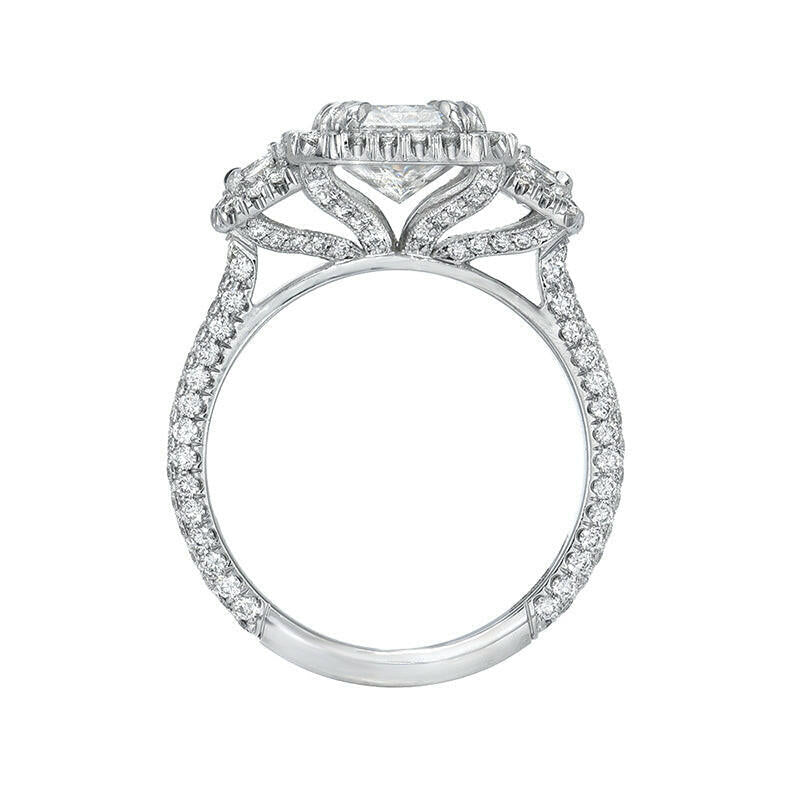 2.5 Ct Radiant Cut Three Stone Engagement Ring-Evani Naomi Jewelry