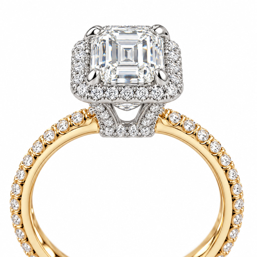 2.50 ct Emerald Cut Alexandrite Two Tone 14k Gold Engagement Ring-Evani Jewelry