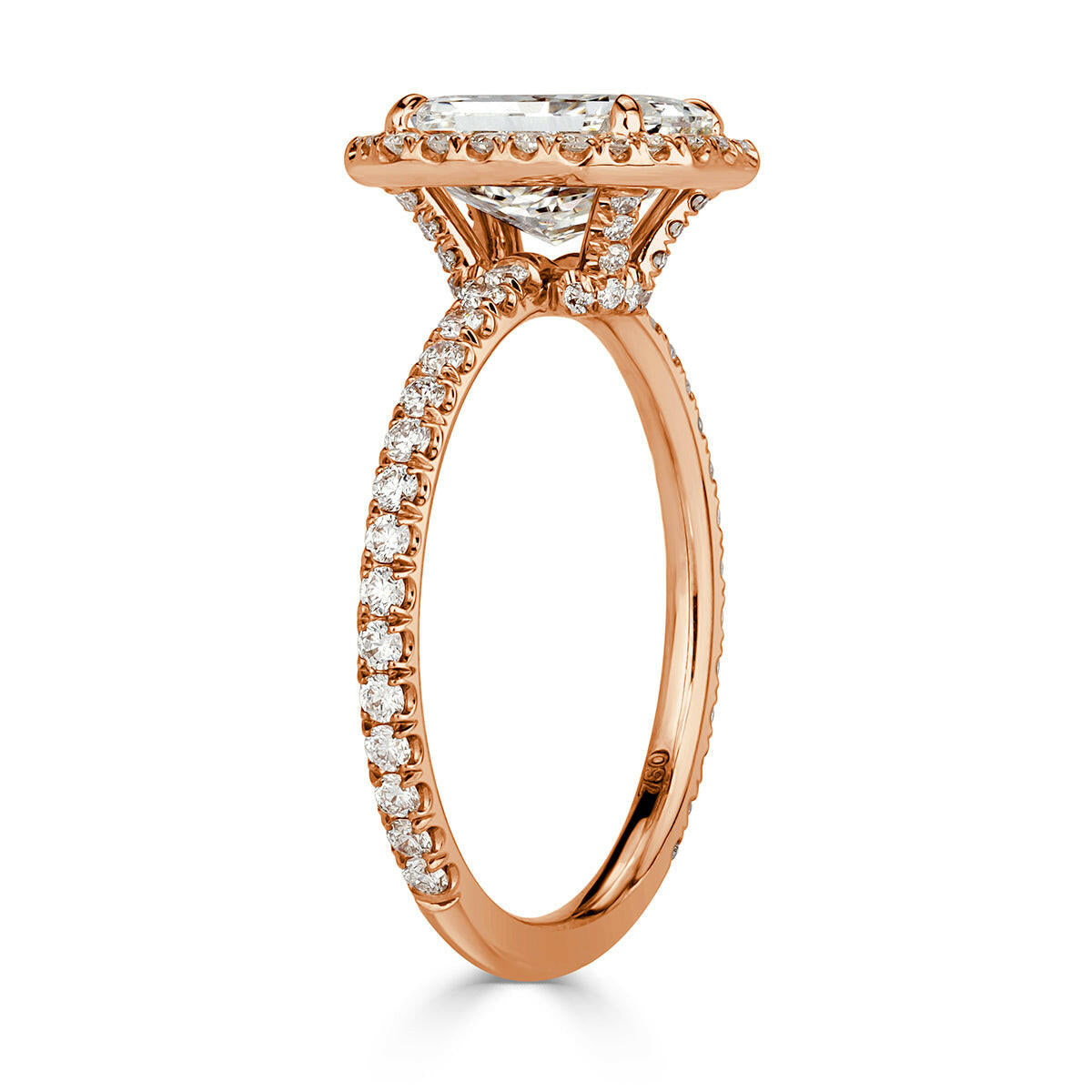 2.50 ct Halo Radiant Cut Diamond Engagement Ring-Evani Naomi Jewelry