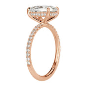 2.50 ct Old Mine Cut Diamond 14k Rose Gold Engagement Ring-Evani Naomi Jewelry