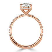 2.50 ct Old Mine Cut Diamond 14k Rose Gold Engagement Ring-Evani Naomi Jewelry