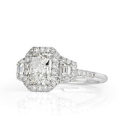 2.50 ct Radiant Cut Diamond 14k White Gold Engagement Ring-Evani Naomi Jewelry