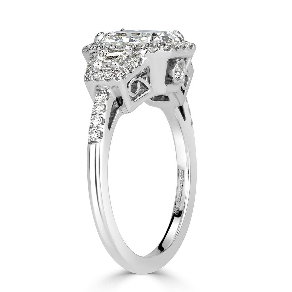 2.50 ct Radiant Cut Diamond 14k White Gold Engagement Ring-Evani Naomi Jewelry